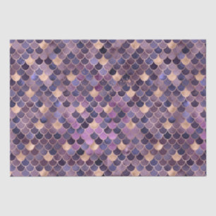Elegant Purple Ombre Foil & Gold Mermaid Scales Tissue Paper