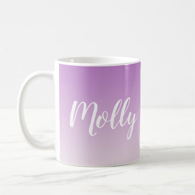 Elegant Purple Ombre Stylish Custom Coffee Mug (Left)