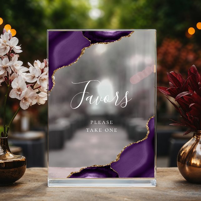 Élégant Purple Or Agate Mariage Faveurs (Créateur téléchargé)