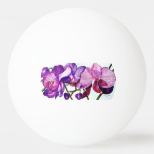 Elegant Purple Orchid Floral Ping Pong Table Ball