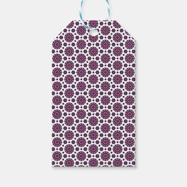 Elegant Purple Patterned Gift Tags (Front)