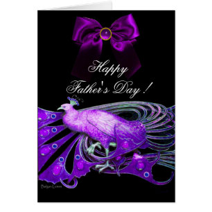 ELEGANT PURPLE PEACOCK,GEM STONE,BOW Father's Day