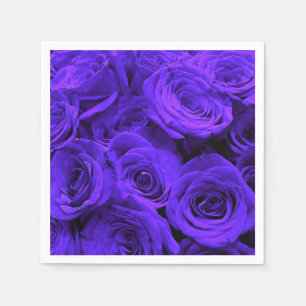 Elegant purple periwinkle blue purple roses      napkin
