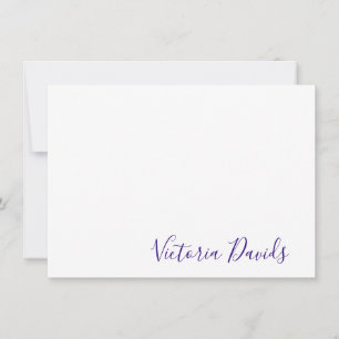 Elegant Purple Personalized Signature Script Card