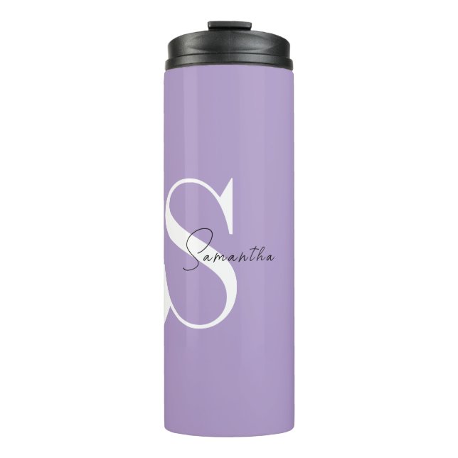 Elegant Purple Personalized Thermal Tumbler (Front)