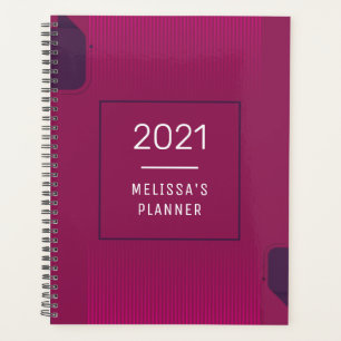 Elegant Purple Pink 2021 Personalized Name Planner