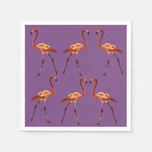Elegant Purple Pink Flamingo  Napkins