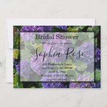 Elegant purple pink floral hydrangea bridal shower