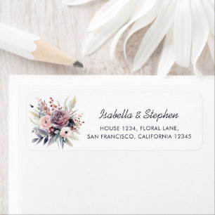 Elegant Purple Pink Floral Return Address