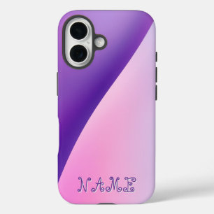 Elegant Purple Pink Gradient Wave Abstract iPhone 16 Case