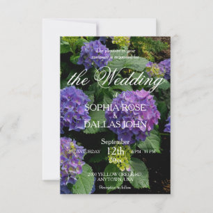 Elegant purple pink hydrangea Wedding template