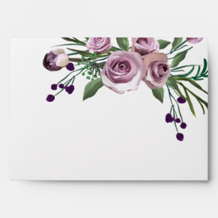 Elegant Purple Plum Rose All Occasions Invitation Envelope