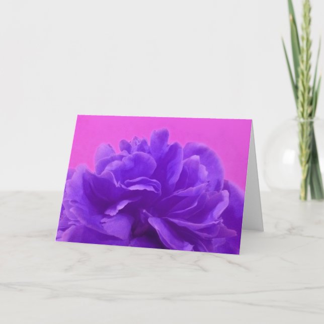 Elegant Purple Raspberry Floral Card (Front)