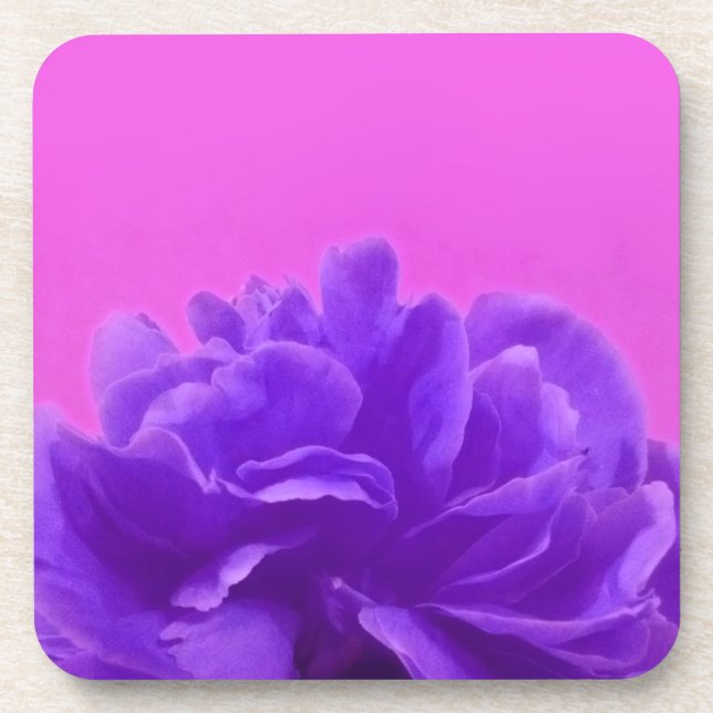 Elegant Purple Raspberry Floral Coaster (Front)