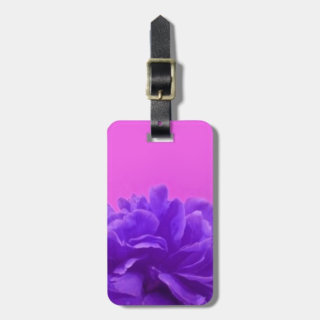 Elegant Purple Raspberry Floral Luggage Tag (Front Vertical)
