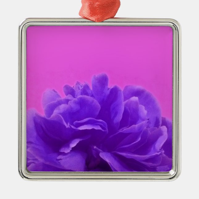 Elegant Purple Raspberry Floral Metal Ornament (Front)