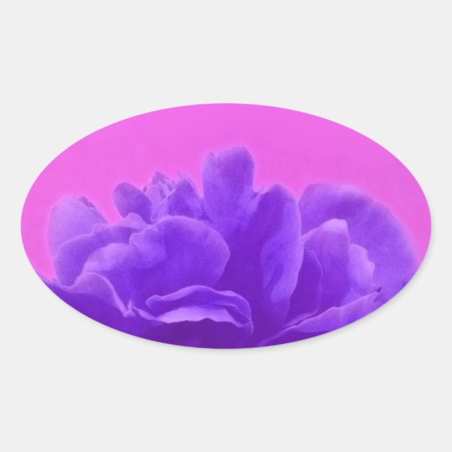 Elegant Purple Raspberry Floral Oval Sticker (Front)