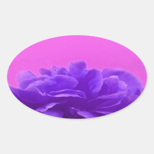 Elegant Purple Raspberry Floral Oval Sticker