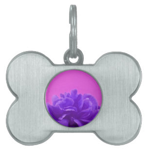 Elegant Purple Raspberry Floral Pet Name Tag