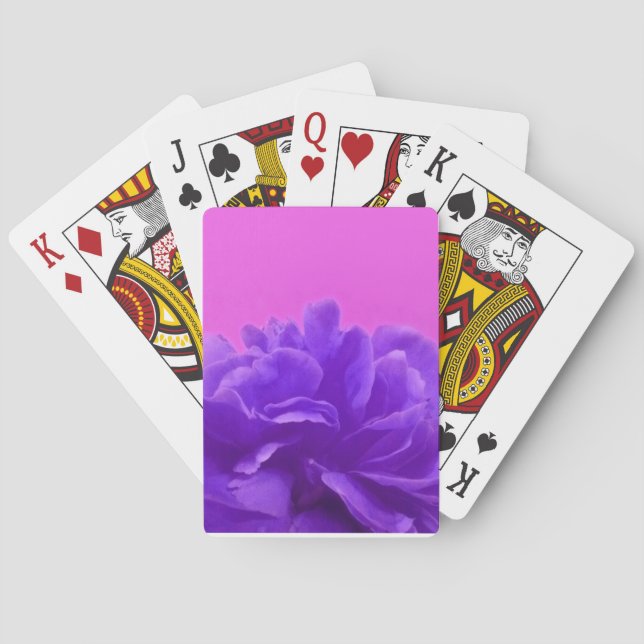 Elegant Purple Raspberry Floral Playing Cards (Back)