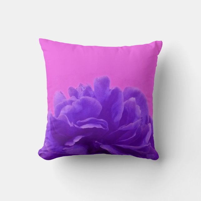 Elegant Purple Raspberry Floral Throw Pillow (Front)