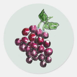 Elegant Purple Red WIne Grape Sage Envelope Seal