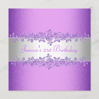 Elegant Purple Roses Birthday Party Invitation