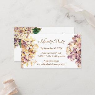 Elegant Purple Rustic Hydrangea RSVP Card