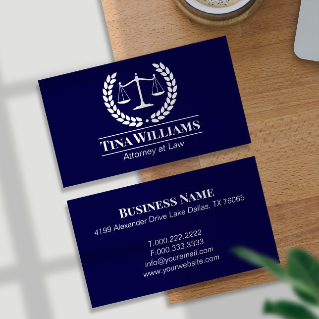 Elegant Purple Scales of Justice Attorney Business Card (Creator Uploaded)