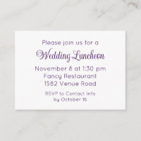Elegant Purple Script Wedding Event Invitation