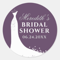 Elegant Purple Silver Gown Bridal Shower