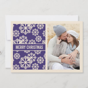 Elegant  PURPLE Snowflake Holiday Photo Card