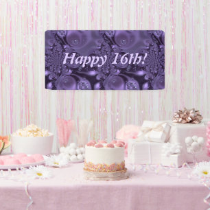 Elegant Purple Sparkle Happy Celebration Banner