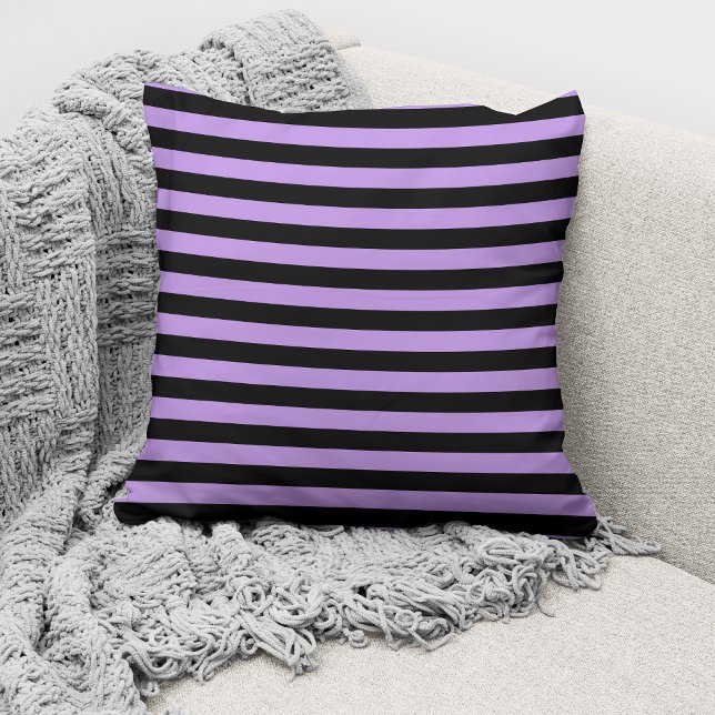 Elegant Purple Striped Pattern Throw Pillow (Creator Uploaded)