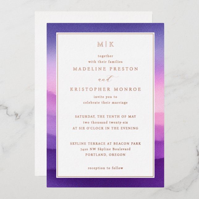 Elegant Purple Sunset Gradient (Front/Back)