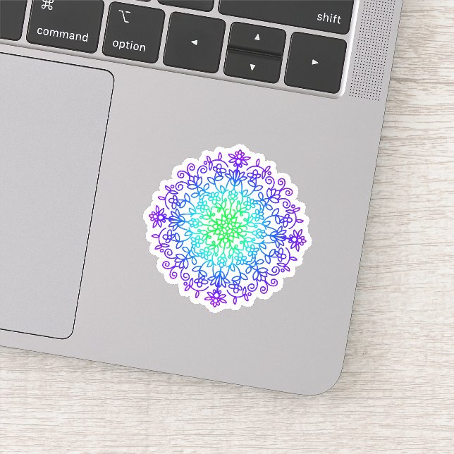 Elegant Purple teal floral mandala  (Detail)