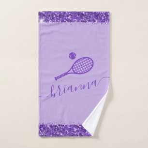 Élégant Purple Tennis Parties scintillant Nom Serv