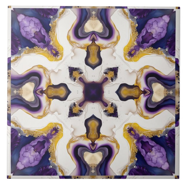 Elegant Purple Tile Kaleidoscope  (Front)