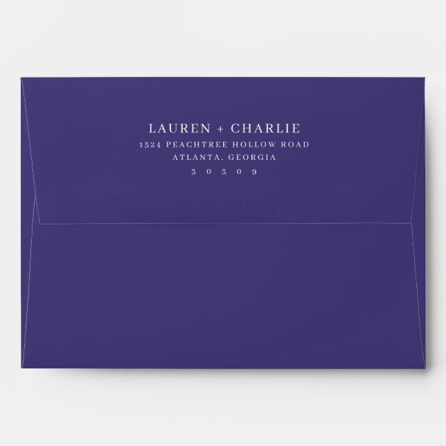 Elegant Purple Typographic Envelope (Back (Top Flap))