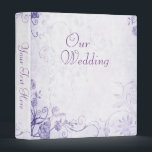 Elegant Purple Vintage Photo Album Binder<br><div class="desc">Beautiful and elegant purple tint wedding photo album design featuring vines and roses around the border and a fade of a heart in the center. The design has a printed faux texture for an old paper look. This same design comes in green, red/pink, purple, blue, antique gold and bright gold....</div>