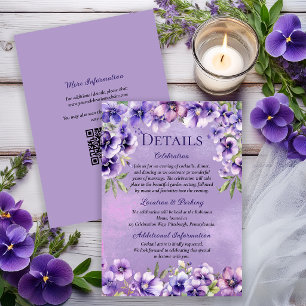 Elegant Purple Violets 50th Anniversary Details Invitation