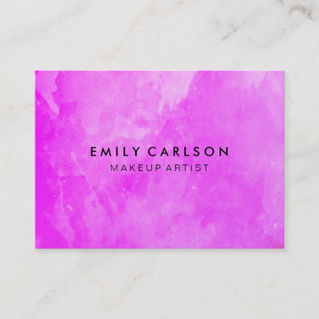Elegant Purple Watercolor Brushed Business Card (Front)