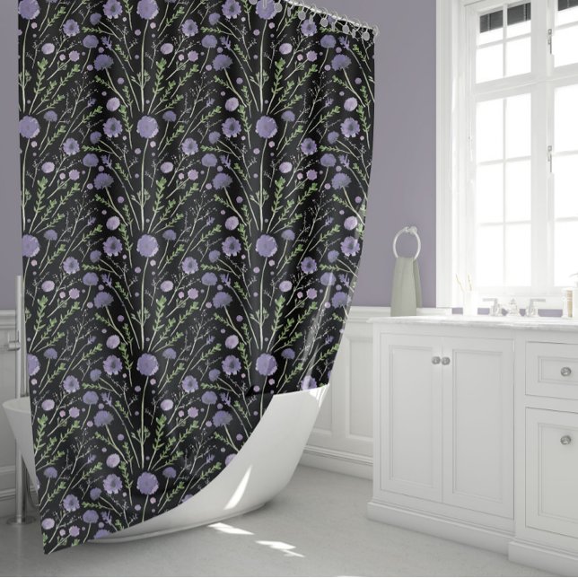 Elegant Purple Watercolor Floral (Elegant Purple Watercolor Floral Shower Curtain from Studio Posies.)