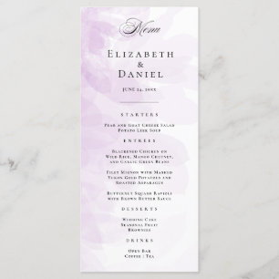 Elegant Purple Watercolor Wedding Menu