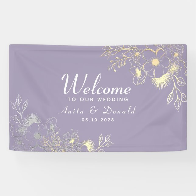 Elegant Purple Wedding Banner (Horizontal)