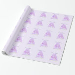 Elegant Purple Wedding Cake Wrapping Paper<br><div class="desc">A pretty purple wedding cake with ribbons and flower accents.</div>