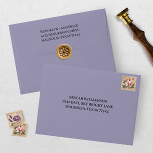 Elegant Purple Wedding Envelope