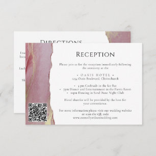 Elegant Purple Wedding Information Card