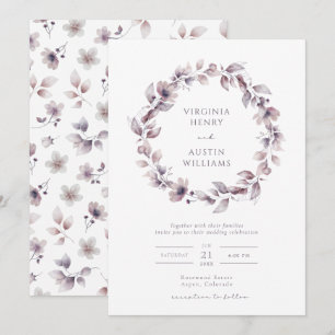 Elegant Purple Wedding Invitation