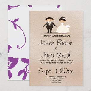 Elegant Purple WEDDING Invitation